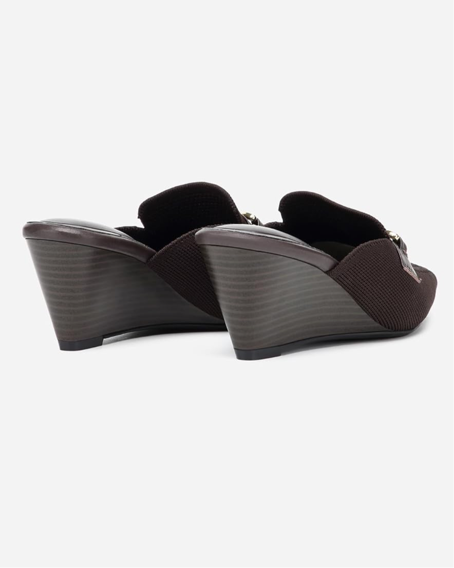 TRENDY STYLE |Wedge Mules 2.5in Mid Heel Pointed Toe Dressy Sandals