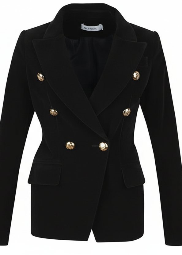 Women's Slim Fit Velvet Double Breasted Blazers in 3 Colours; 2XL Plus Size