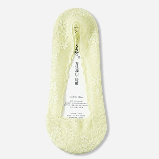 Summer Lace Invisible Anti-Sliding Cotton Footie Socks in 7 Colours