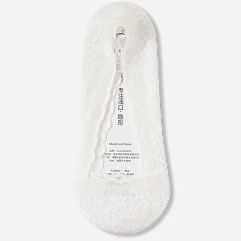 Summer Lace Invisible Anti-Sliding Cotton Footie Socks in 7 Colours