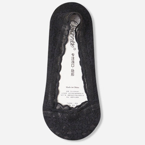 Summer Lace Invisible Anti-Sliding Cotton Footie Socks in 7 Colours