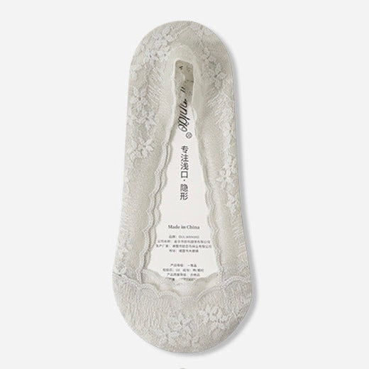 Summer Lace Invisible Anti-Sliding Cotton Footie Socks in 7 Colours