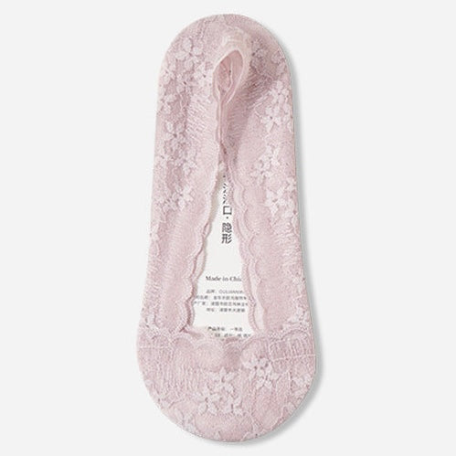 Summer Lace Invisible Anti-Sliding Cotton Footie Socks in 7 Colours