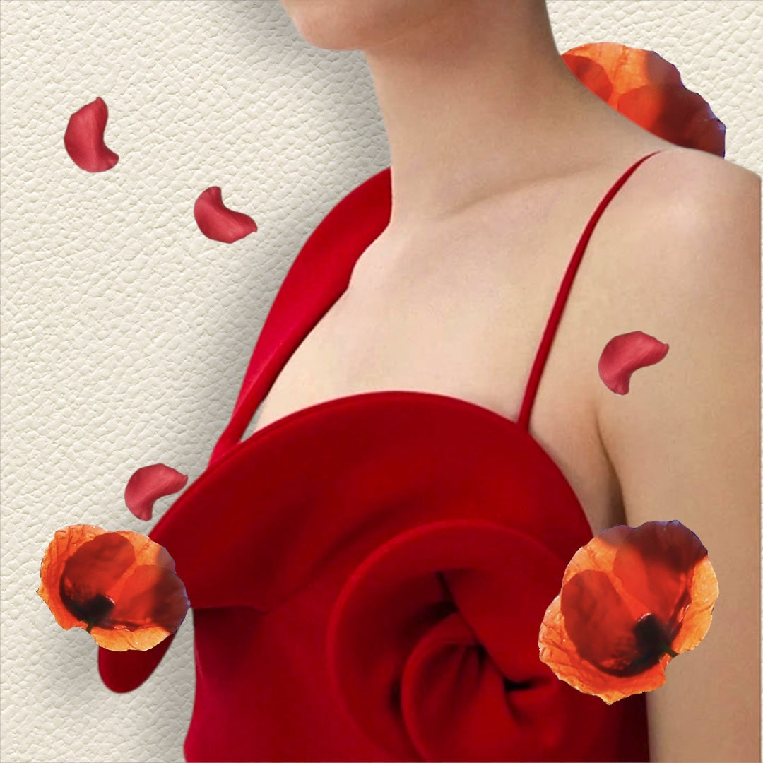 Chic Petal Dress in Red