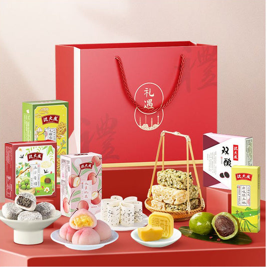 Shen Dacheng Shanghai Specialty Gift Bag Rice Cakes Green Rice Dumplings Cloud Rice Cakes Double Stuffed Rice Dumplings Mung Bean Pastries Snacks image 5