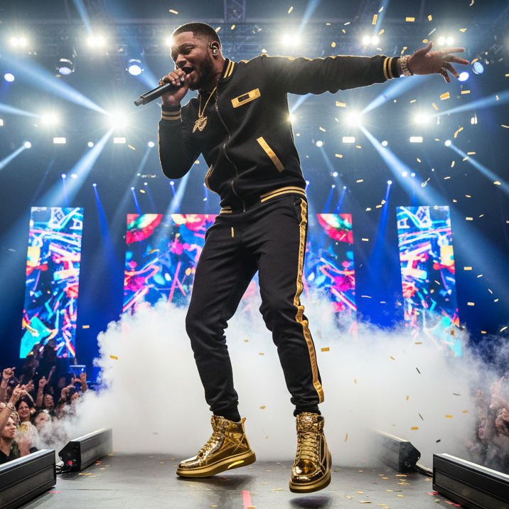 Men’s Designer Golden and Sliver Patent Leather High Top Sneakers