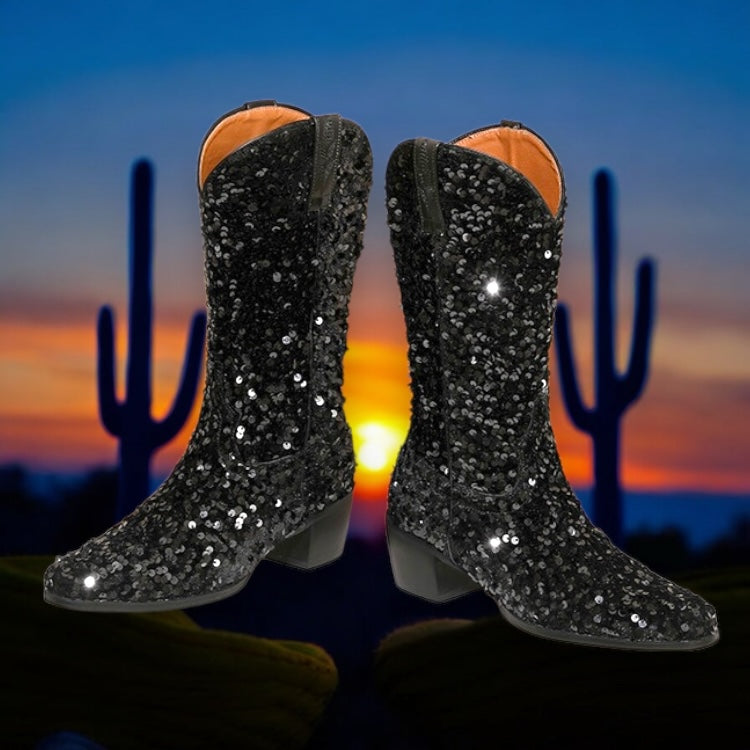 Sequin Women’s Cowboy Boots in 5 Trendy Colours  (Customization)