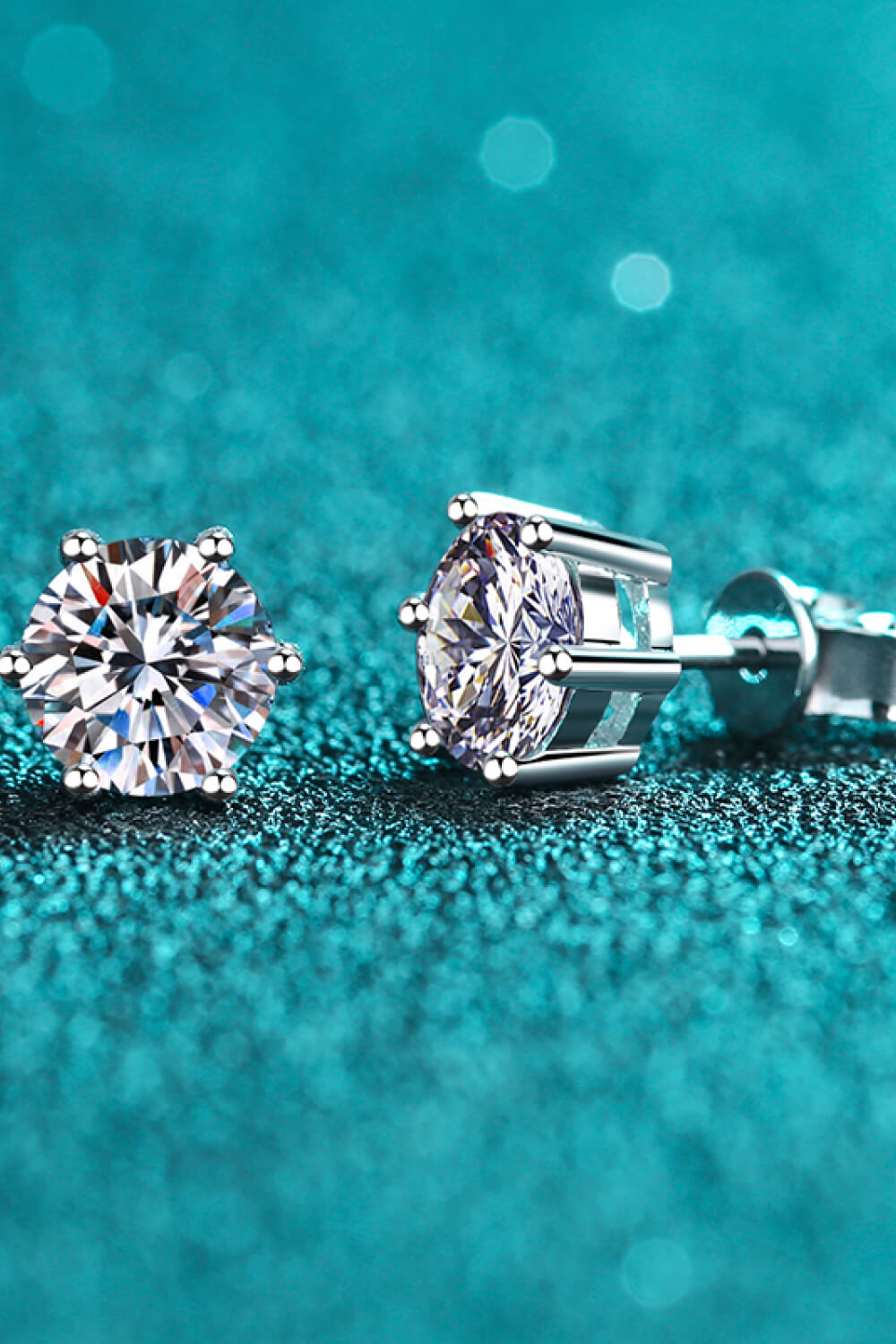 Adored 1 carat Moissanite Stud Earrings in Sliver