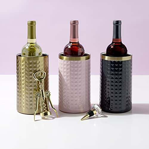 BEST AMAZON FINDS | Paris Hilton Wine Bottle Chiller Set, 3-Piece Set in Pink / Charcoal Gray / Gold | https://amzn.to/49Y0a3L