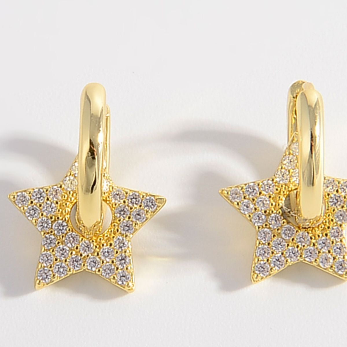 925 Sterling Silver Zircon Star Earrings in Gold / Sliver