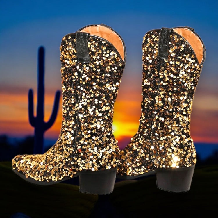 Sequin Women’s Cowboy Boots in 5 Trendy Colours  (Customization)