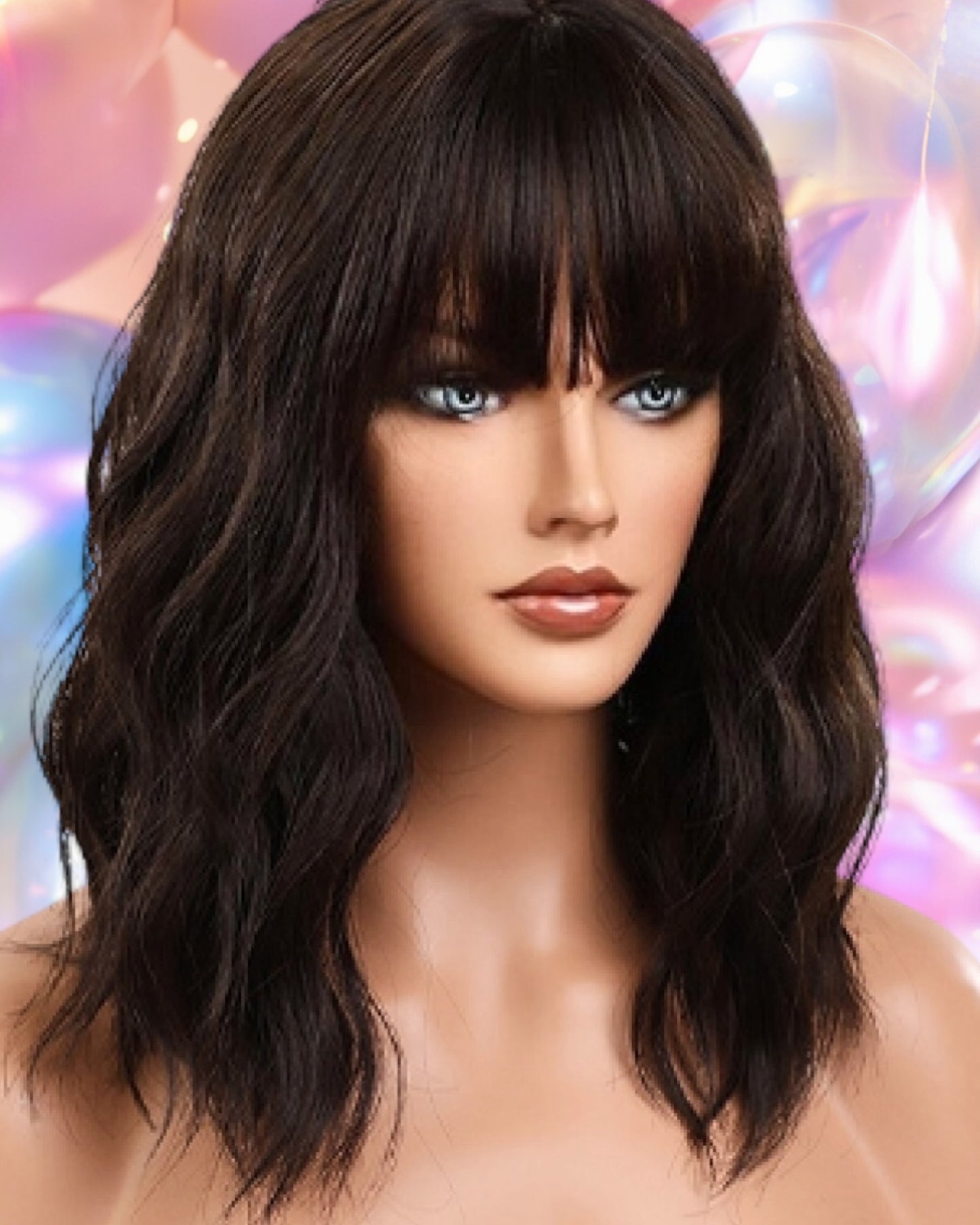 Mid-Length Natural Looking Synthetic Bobo Wigs 12''