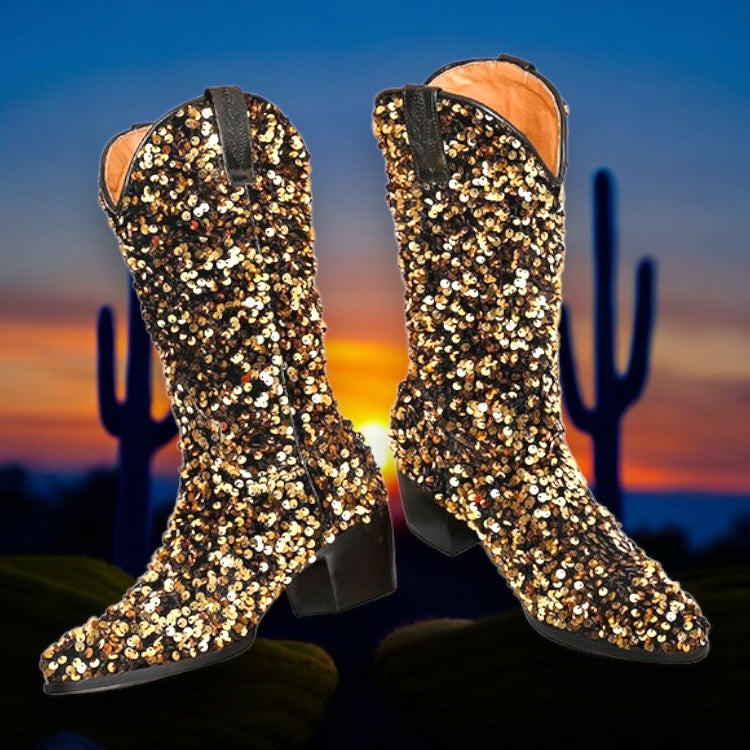 Sequin Women’s Cowboy Boots in 5 Trendy Colours  (Customization)