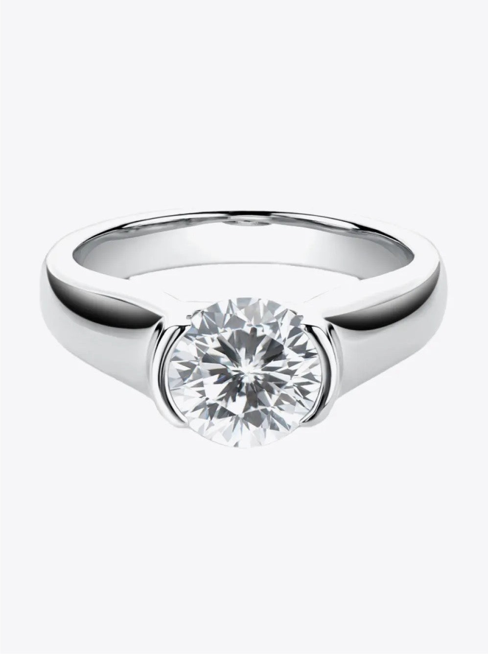 Looking Good 2 Carat Moissanite Platinum-Plated Ring