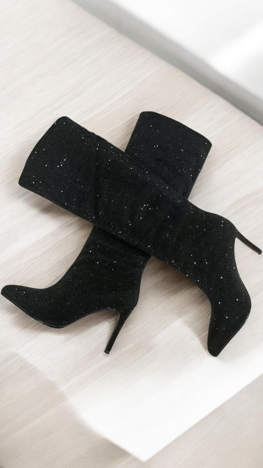 2025SS Starry Rhinestone Pointed Heel Knee Length Long Boots in 9 Trendy Colours (Customization)