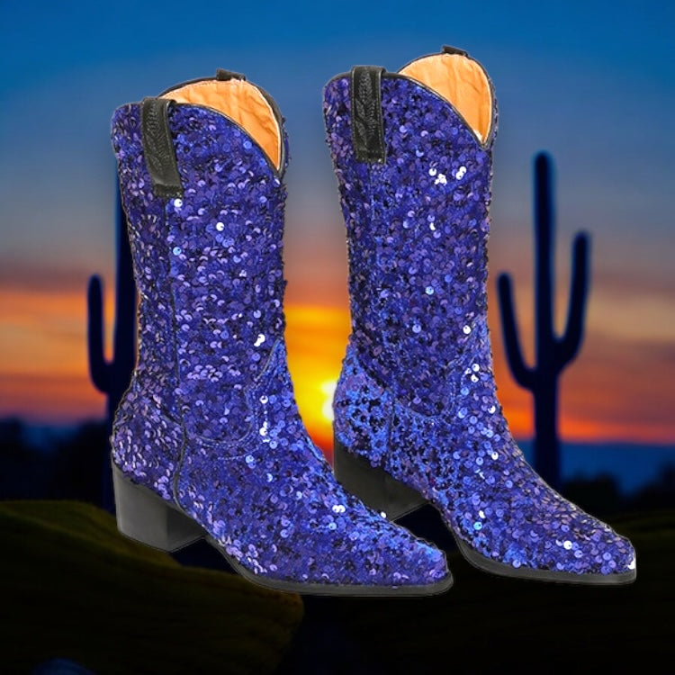 Sequin Women’s Cowboy Boots in 5 Trendy Colours  (Customization)