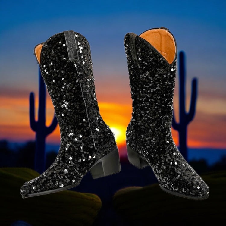 Sequin Women’s Cowboy Boots in 5 Trendy Colours  (Customization)