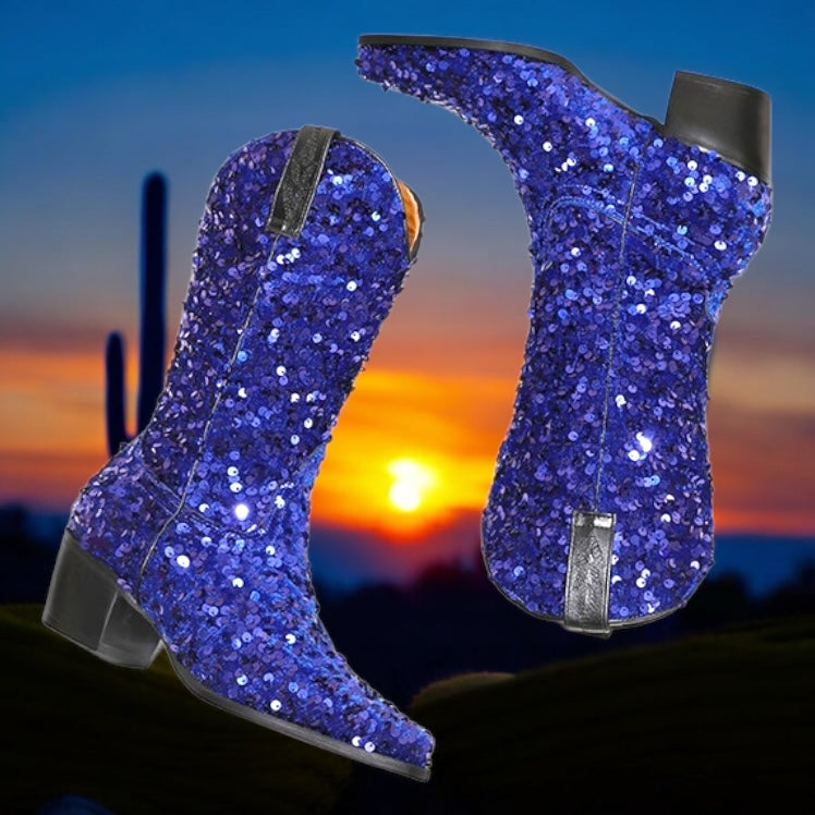 Sequin Women’s Cowboy Boots in 5 Trendy Colours  (Customization)