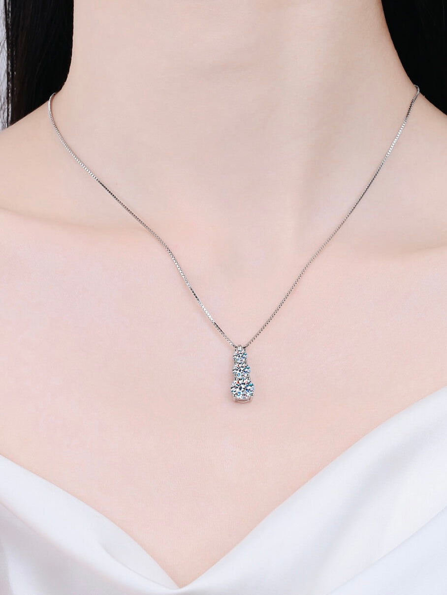 1.8 Carat Moissanite Triple-Pendant Necklace