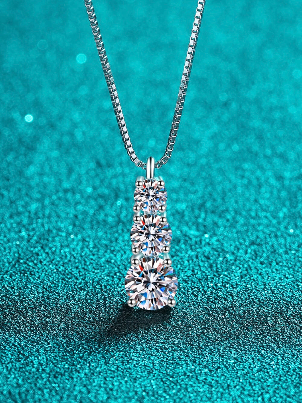 1.8 Carat Moissanite Triple-Pendant Necklace