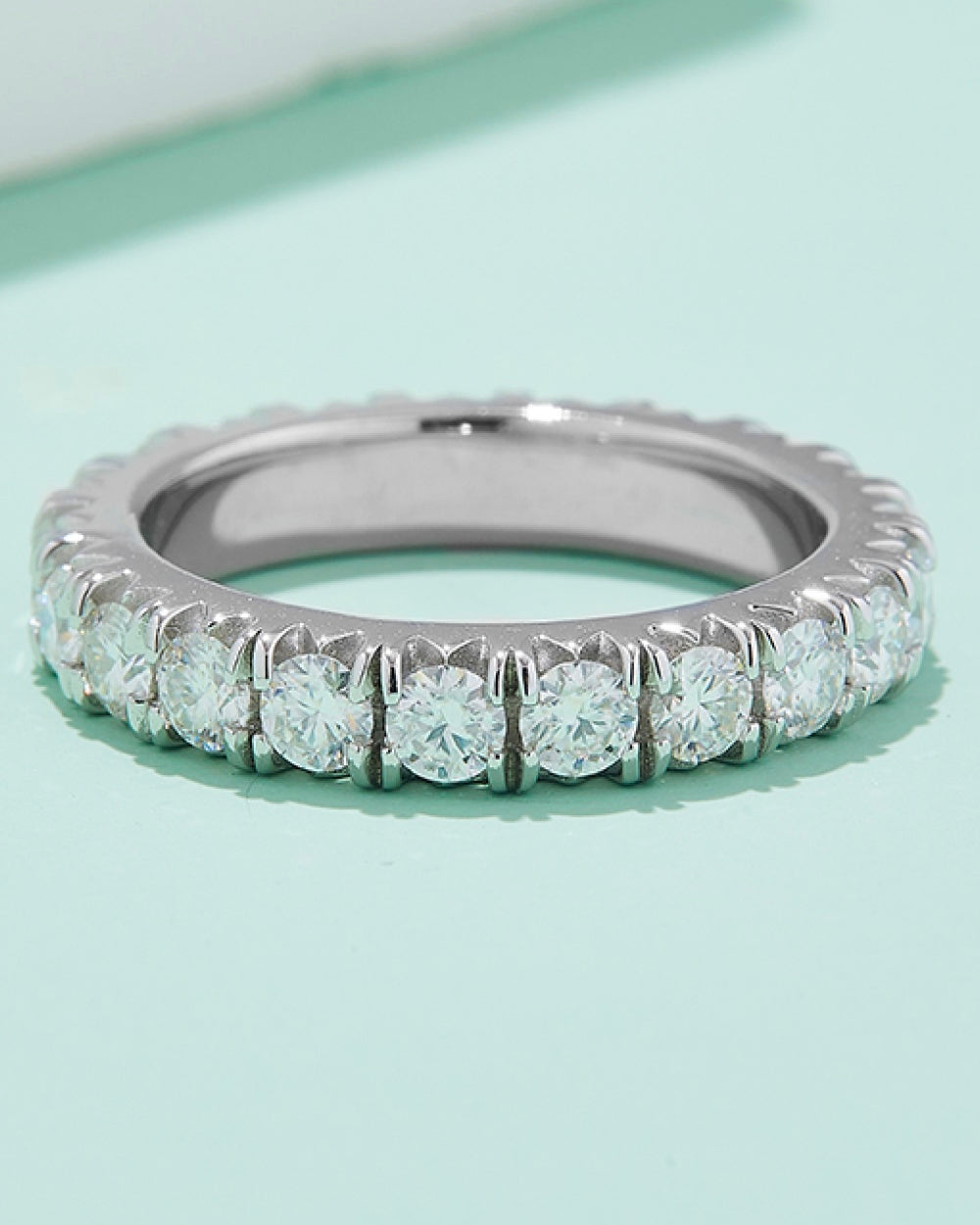 2.3 Carat Moissanite 925 Sterling Silver Eternity Ring