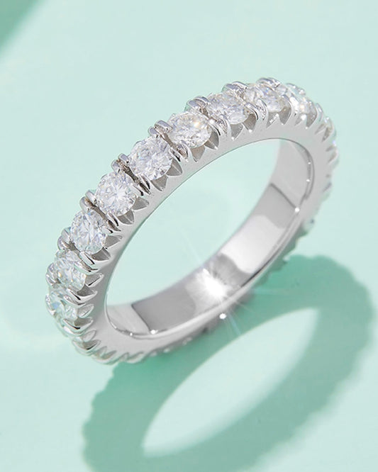 2.3 Carat Moissanite 925 Sterling Silver Eternity Ring