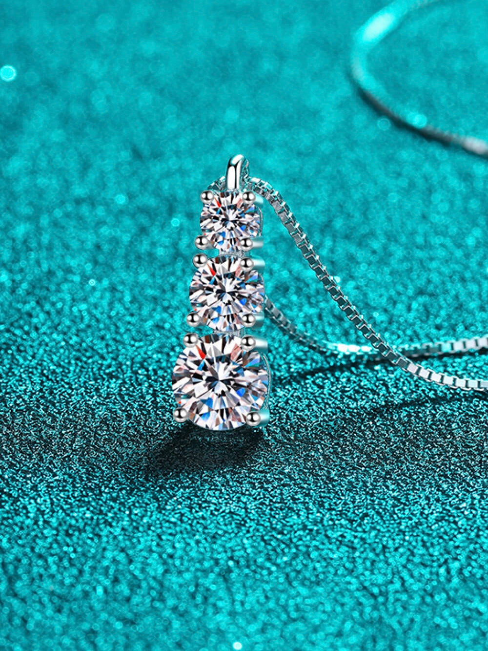 1.8 Carat Moissanite Triple-Pendant Necklace