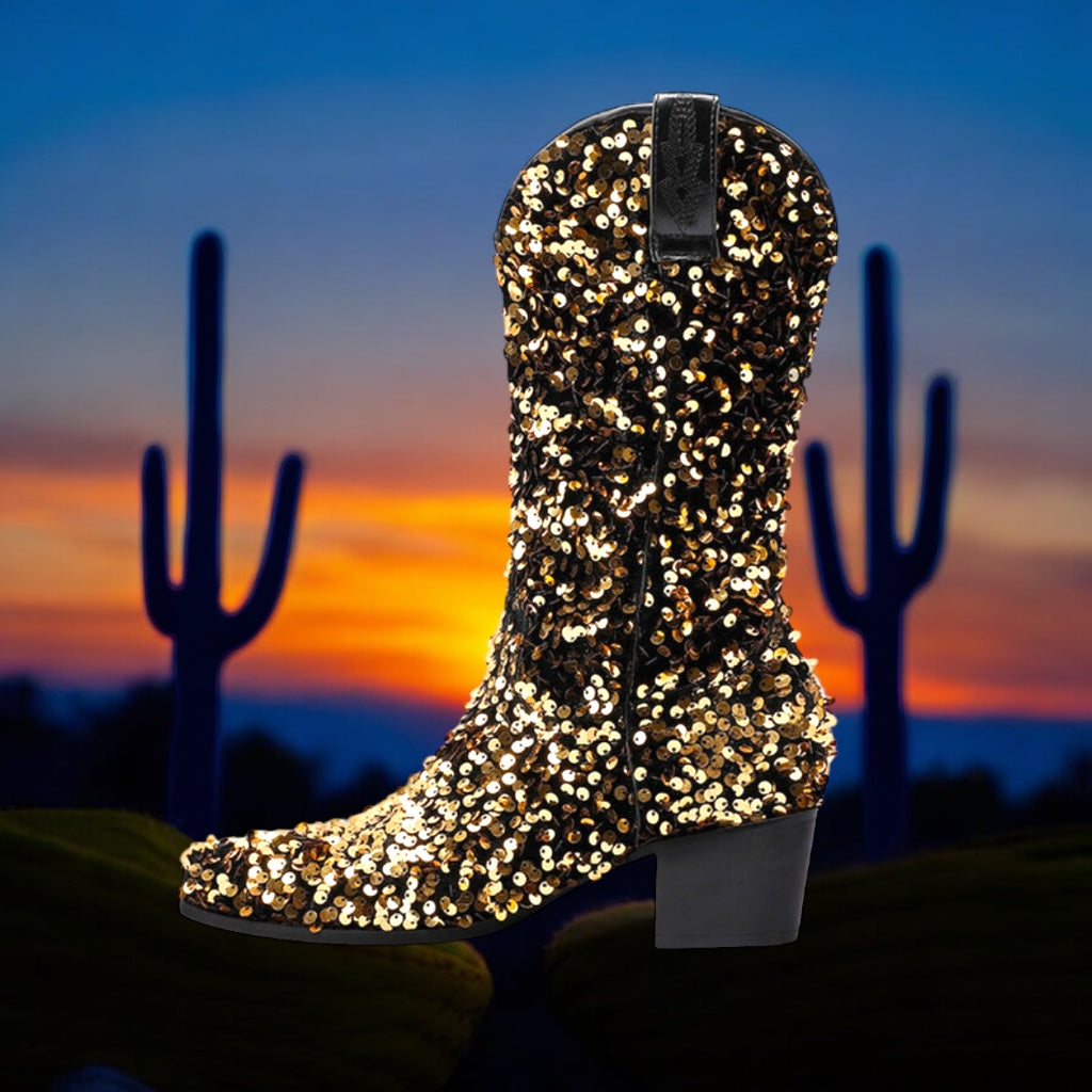 Sequin Women’s Cowboy Boots in 5 Trendy Colours  (Customization)