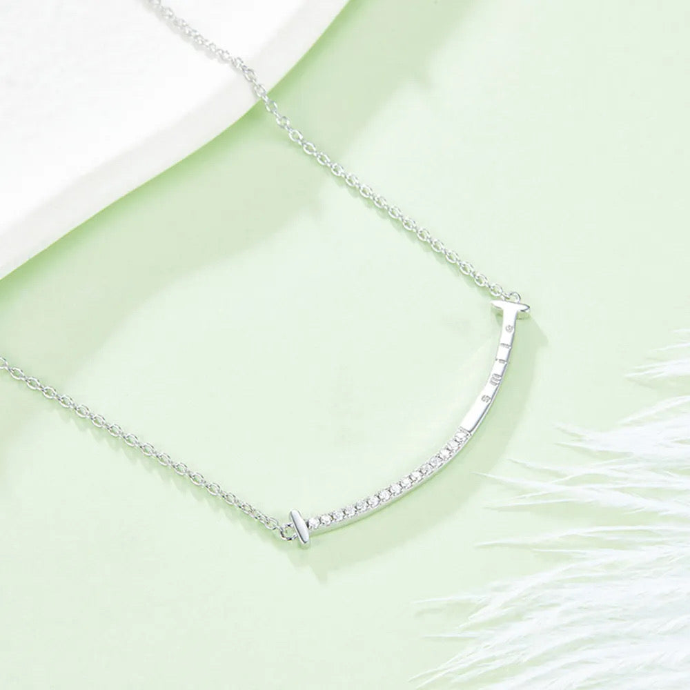 Smile Moissanite 925 Sterling Silver Necklace