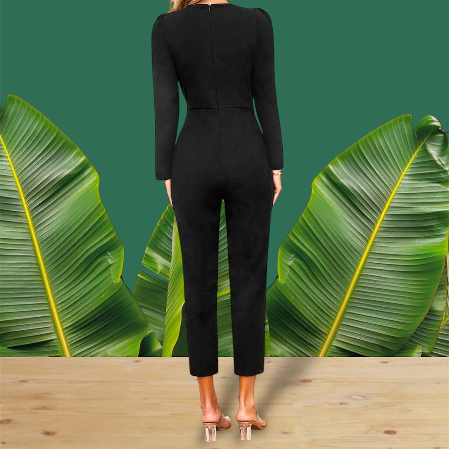 Surplice Long Sleeve Jumpsuit