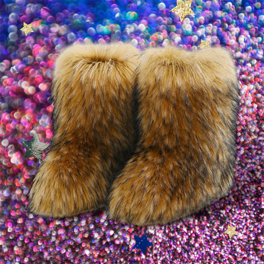 Cozy Fuzzy Platform Boots in 8 Colors