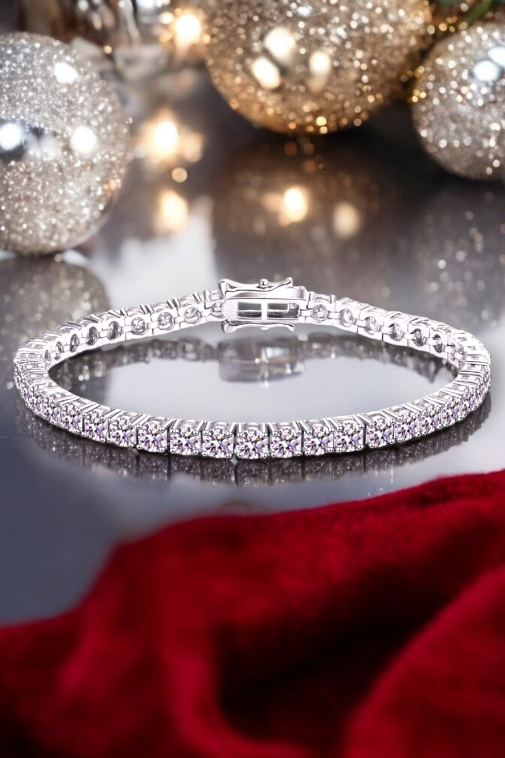 5 carat Moissanite Tennis Bracelet with Fold-Over-Clasp