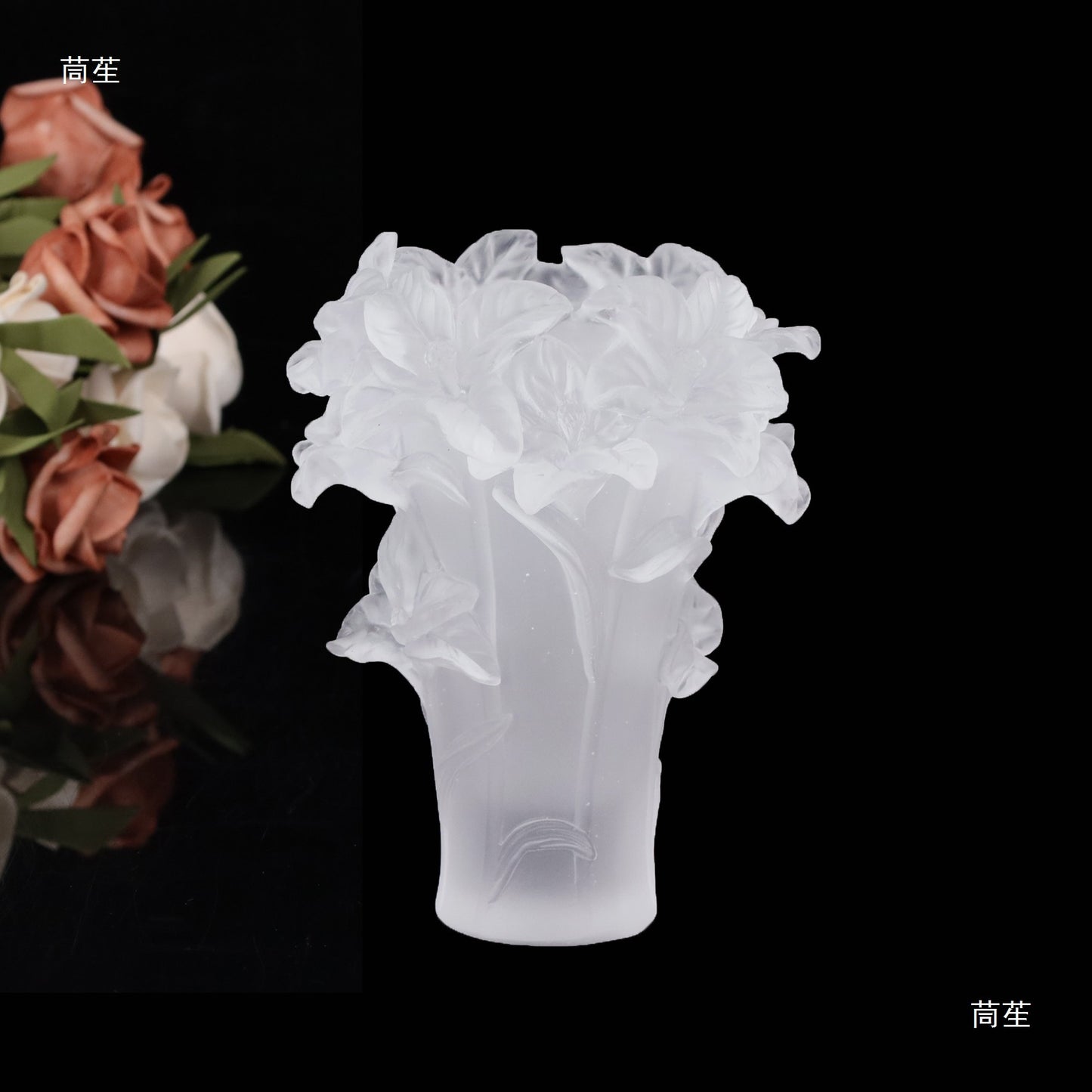 Ancient Glass Butterfly Rose Vase Light Luxury Housewarming Gift Living Room Entrance Tabletop Decoration Crafts Ornaments