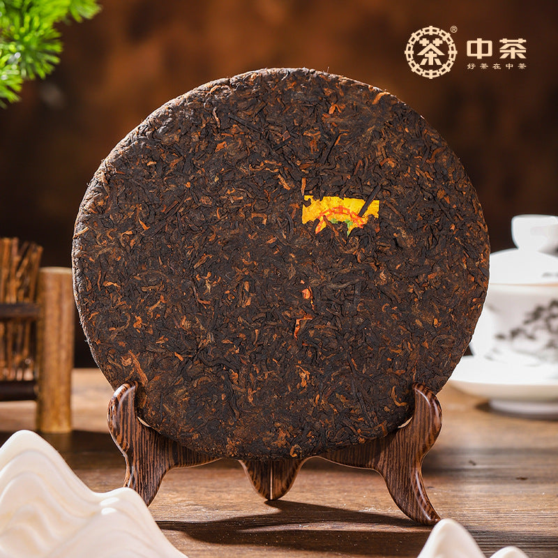 Chinese Tea Pu'Er Tea Cooked Tea 7761 Classic Yunnan Qizi Cake Tea Whole 357g*7 Cakes Chinese Time-Honored Brand