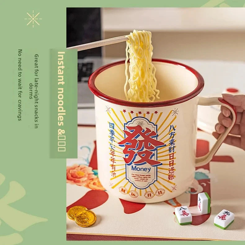 WEDDING HOUSEWARMING GIFTS | DOUBLE HAPPINESS FLORAL Enamel Cups and Cooking Pots with Lid