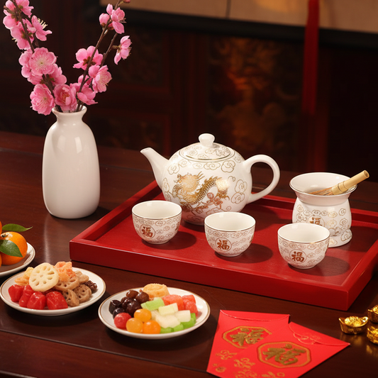 Wedding / Lunar New Year Wooden Tray and Chopsticks for Tea Ceremony