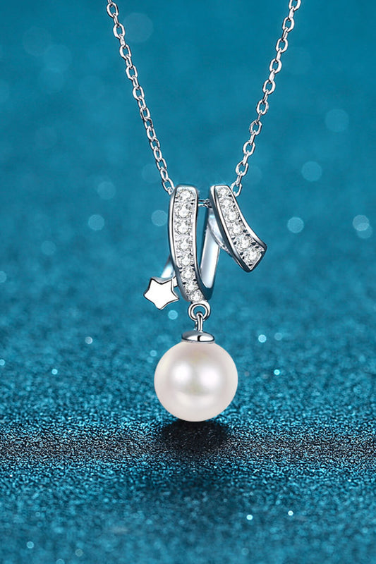 Give You A Chance Natural Freshwater Pearl and Moissanite Pendant Chain Necklace