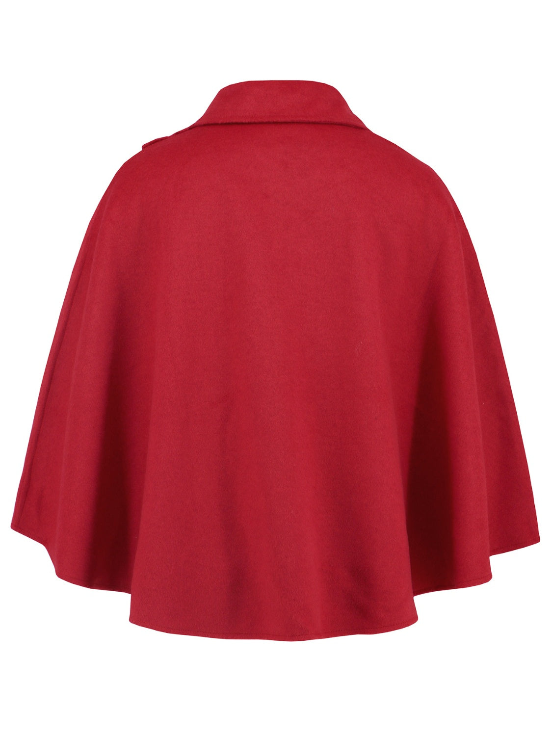 Elegant Cropped Cape with Collar in Red/Black