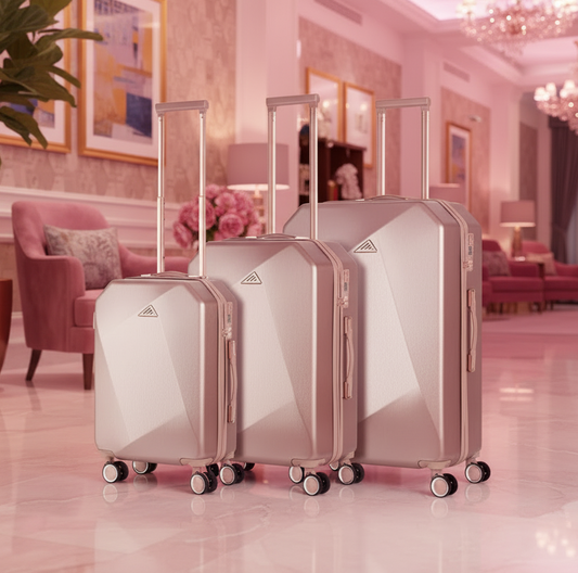 Valises légères et durables en or rose - Ensemble de 3 pièces (28"/24"/20")
